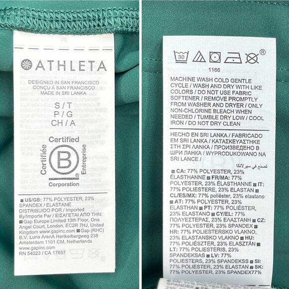 Athleta Interval Stash 7/8 Leggings Sz S TALL New $109 Trillium Green High Rise - Picture 7 of 9